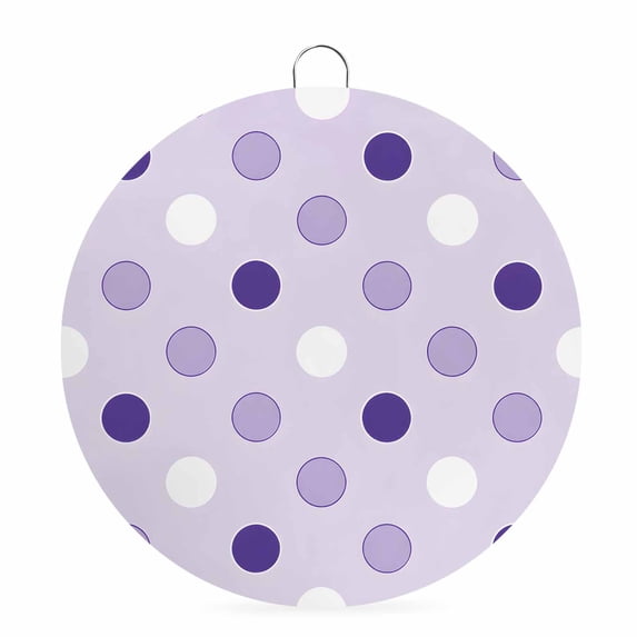 Welcome Sign for Front Door, Lavender Polka Dot Round Metal Wall Art Wreaths, Modern Minimalist Dots Pattern Outdoor Indoor Wall Hanging Sign for Porch Decor Housewarming Gifts 5.9 Inch