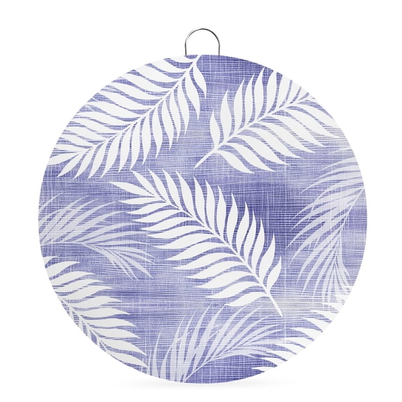 Welcome Sign for Front Door, Lavender Purple Leaves Round Metal Wall Art Wreaths, Coastal Botanical Plants Vintage Outdoor Indoor Wall Hanging Sign for Porch Decor Housewarming Gifts 7.9 Inch