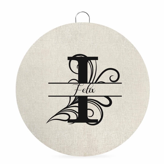 Welcome Sign for Front Door, Letter I 6 Inch Round Metal Sign for Home Decoration, Monogram Words Decorative Wall Signs for Holiday Party Supplies Decor