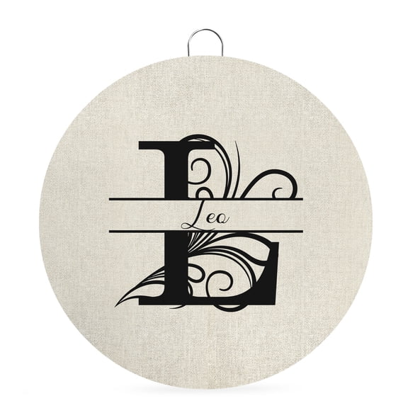 Welcome Sign for Front Door, Letter L Round Metal Welcome Front Porch Decoration, Monogram Words Entryway Wall Hanging Sign for Living Room Kitchen Hallway Housewarming Gift 6''