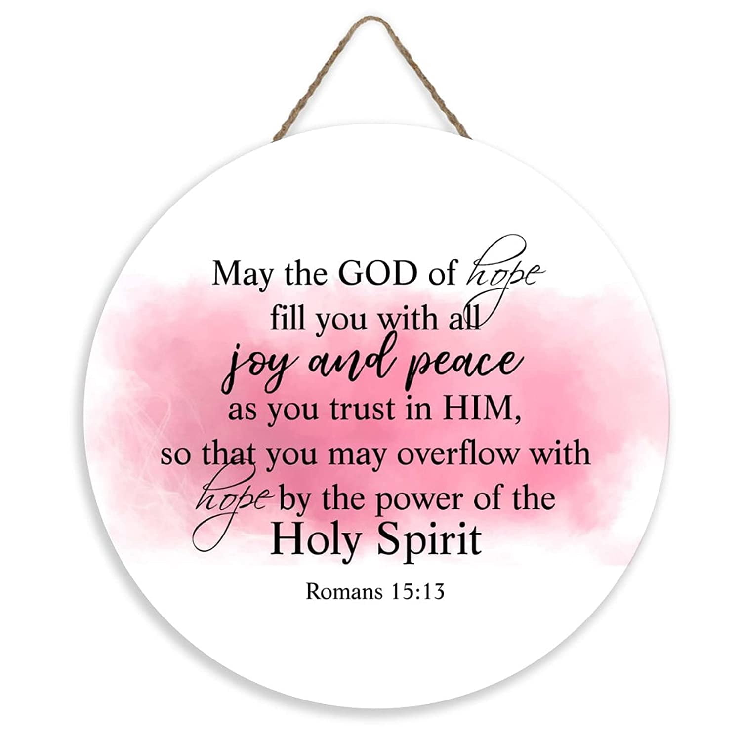 Welcome Sign for Front Door, May The God of Hope Fill You with All Joy ...