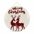 thumbnail image 1 of Welcome Sign for Front Door, Merry Christmas Round Metal Wall Art Wreaths, Beige Xmas Elk Seasonal Winter Holiday Outdoor Indoor Wall Hanging Sign for Porch Decor Housewarming Gifts 11.8 Inch, 1 of 8