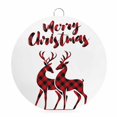 thumbnail image 1 of Welcome Sign for Front Door, Merry Christmas Round Metal Wall Art Wreaths, Plaid Xmas Elk Seasonal Winter Holiday Outdoor Indoor Wall Hanging Sign for Porch Decor Housewarming Gifts 5.9 Inch, 1 of 8