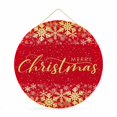 thumbnail image 1 of Welcome Sign for Front Door, Merry Christmas Round Metal Wall Art Wreaths, Winter Snowflake Xmas Red Outdoor Indoor Wall Hanging Sign for Porch Decor Housewarming Gifts 11.8 Inch, 1 of 8