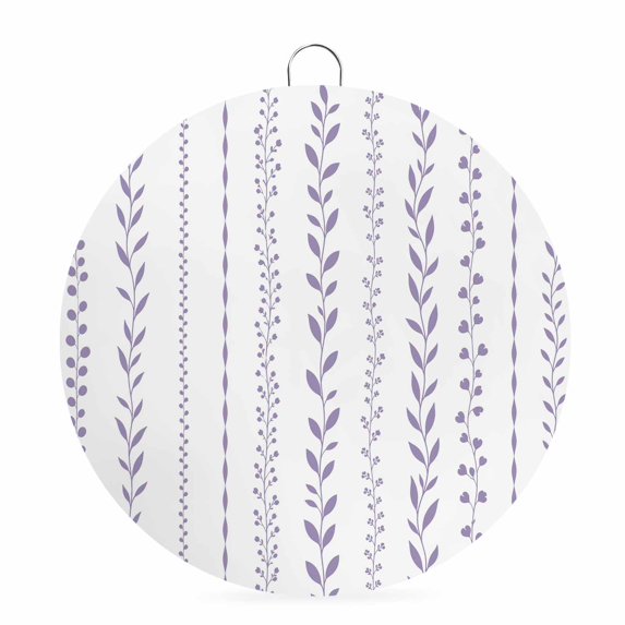 Welcome Sign for Front Door, Modern Minimalist Round Metal Wall Art Wreaths, Rustic Leaves Stripes Pattern Purple Outdoor Indoor Wall Hanging Sign for Porch Decor Housewarming Gifts 5.9 Inch