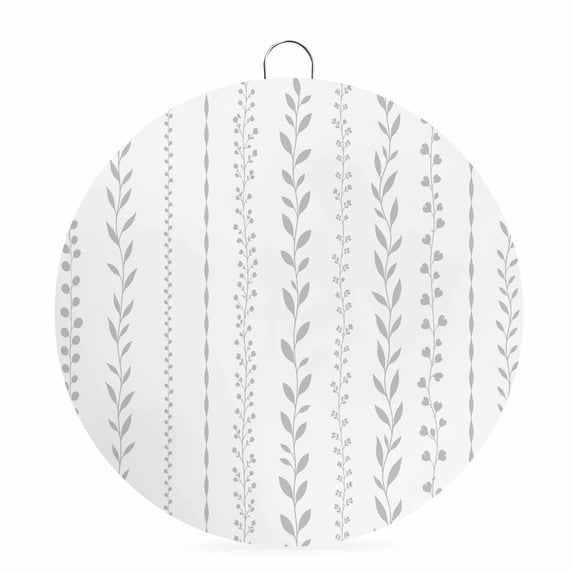 Welcome Sign for Front Door, Modern Minimalist Round Metal Wall Art Wreaths, Rustic Leaves Vertical Stripes Gray Outdoor Indoor Wall Hanging Sign for Porch Decor Housewarming Gifts 5.9 Inch