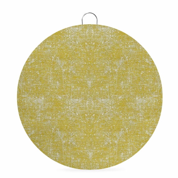 Welcome Sign for Front Door, Mustard Terracotta Splatter Round Metal Wall Art Wreaths, Boho Mottled Vintage Rustic Outdoor Indoor Wall Hanging Sign for Porch Decor Housewarming Gifts 5.9 Inch