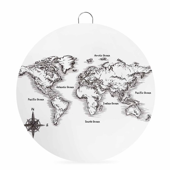 Welcome Sign for Front Door,Nautical Map Round Metal Welcome Front Porch Decoration,Coastal Vintage Ocean Map Compass Entryway Wall Hanging Sign for Living Room Kitchen Hallway Housewarming Gift 6''