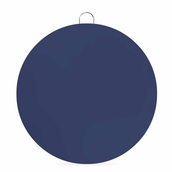 Welcome Sign for Front Door, Navy Blue Round Metal Welcome Front Porch Decoration, Modern Solid Color Blue Cosatal Entryway Wall Hanging Sign for Living Room Kitchen Hallway Housewarming Gift 8''