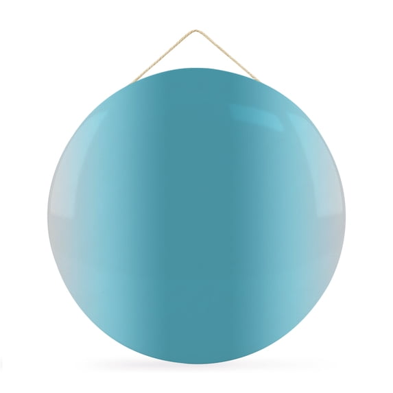 Welcome Sign for Front Door, Ombre Turquoise Round Metal Wall Art Wreaths, Solid Color Gradient Minimalist Modern Outdoor Indoor Wall Hanging Sign for Porch Decor Housewarming Gifts 11.8 Inch