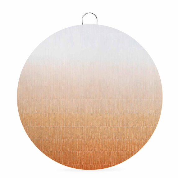 Welcome Sign for Front Door, Orange Ombre Round Metal Wall Art Wreaths, Aesthetics Contemporary Luxury Abstract Art Outdoor Indoor Wall Hanging Sign for Porch Decor Housewarming Gifts 5.9 Inch