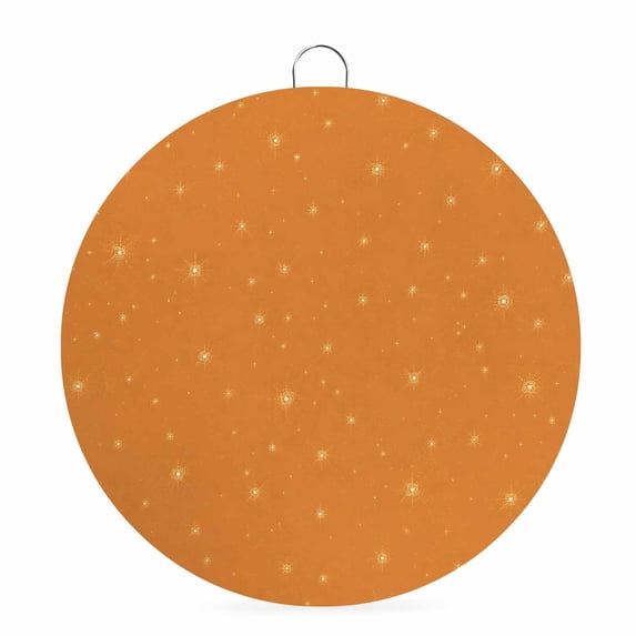Welcome Sign for Front Door, Orange Stars Modern Round Metal Wall Art Wreaths, Farmhouse Aesthetics Modern Art Outdoor Indoor Wall Hanging Sign for Porch Decor Housewarming Gifts 7.9 Inch