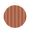 thumbnail image 1 of Welcome Sign for Front Door, Orange Stripe Round Metal Wall Art Wreaths, Modern Minimalist Geometric Striped Outdoor Indoor Wall Hanging Sign for Porch Decor Housewarming Gifts 11.8 Inch, 1 of 8
