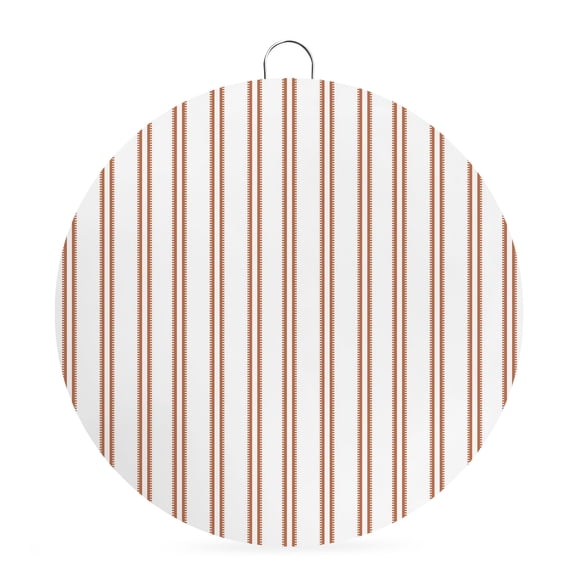 Welcome Sign for Front Door, Orange Stripes Round Metal Wall Art Wreaths, Modern Minimalist Vertical Lines Outdoor Indoor Wall Hanging Sign for Porch Decor Housewarming Gifts 7.9 Inch