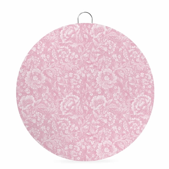 Welcome Sign for Front Door, Pink Flowers Round Metal Wall Art Wreaths, Romantic Blossom Floral Leaves Branches Outdoor Indoor Wall Hanging Sign for Porch Decor Housewarming Gifts 5.9 Inch