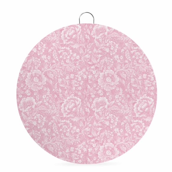 Welcome Sign for Front Door, Pink Flowers Round Metal Wall Art Wreaths, Romantic Blossom Floral Leaves Branches Outdoor Indoor Wall Hanging Sign for Porch Decor Housewarming Gifts 5.9 Inch