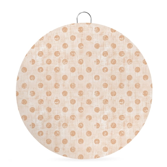 Welcome Sign for Front Door, Polka Dot Round Metal Wall Art Wreaths, Orange Modern Geometric Vintage Spots Outdoor Indoor Wall Hanging Sign for Porch Decor Housewarming Gifts 7.9 Inch