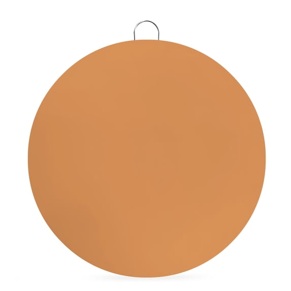 Welcome Sign for Front Door, Pumpkin Orange Round Metal Wall Art Wreaths, Autumn Solid Color Farmhouse Fall Outdoor Indoor Wall Hanging Sign for Porch Decor Housewarming Gifts 7.9 Inch