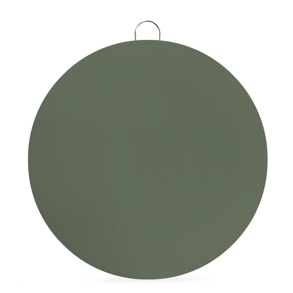 Welcome Sign for Front Door, Pure Army Green Round Metal Wall Art Wreaths, Modern Solid Color Minimalist Art Outdoor Indoor Wall Hanging Sign for Porch Decor Housewarming Gifts 7.9 Inch