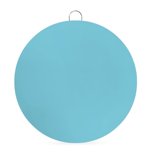 Welcome Sign for Front Door, Pure Azureblue Round Metal Wall Art Wreaths, Contemporary Solid Color Minimalist Art Outdoor Indoor Wall Hanging Sign for Porch Decor Housewarming Gifts 7.9 Inch