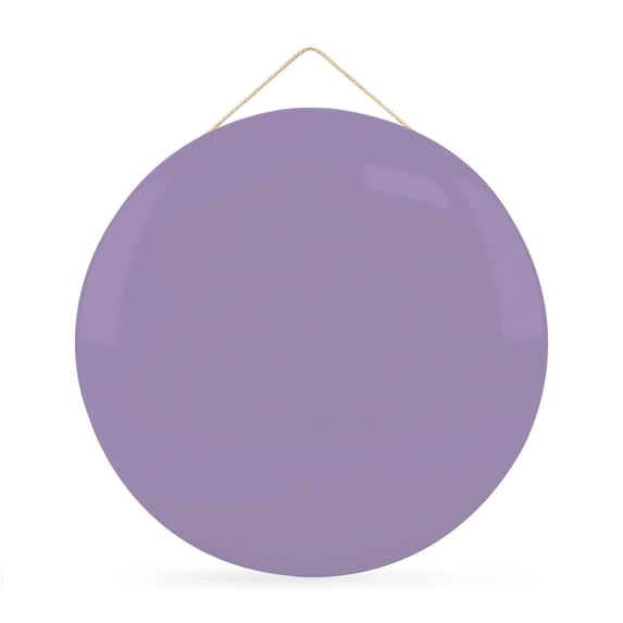 Welcome Sign for Front Door, Pure Lavender Purple Round Metal Wall Art Wreaths, Modern Solid Color Minimalist Art Outdoor Indoor Wall Hanging Sign for Porch Decor Housewarming Gifts 11.8 Inch
