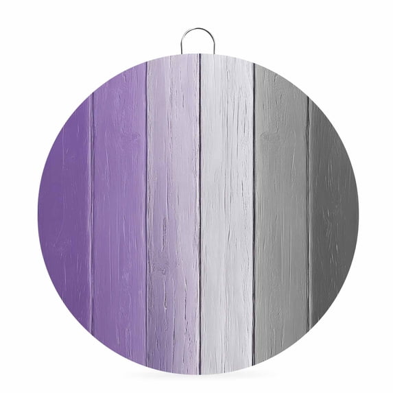 Welcome Sign for Front Door, Purple Gray Ombre Round Metal Welcome Front Porch Decoration, Vintage Country Wooden Entryway Wall Hanging Sign for Living Room Kitchen Hallway Housewarming Gift 6''