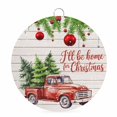 thumbnail image 1 of Welcome Sign for Front Door,Red Christmas Round Metal Welcome Front Porch Decor,Truck Xmas Tree Ball Snowflake Winter Wooden Wall Hanging Sign for Living Room Kitchen Hallway Housewarming Gift 8'', 1 of 9