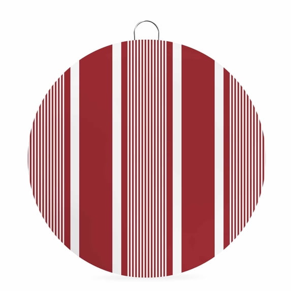 Welcome Sign for Front Door, Red Stripe Round Metal Wall Art Wreaths, Boho Striped Modern Minimalist Geometric Lines Outdoor Indoor Wall Hanging Sign for Porch Decor Housewarming Gifts 7.9 Inch