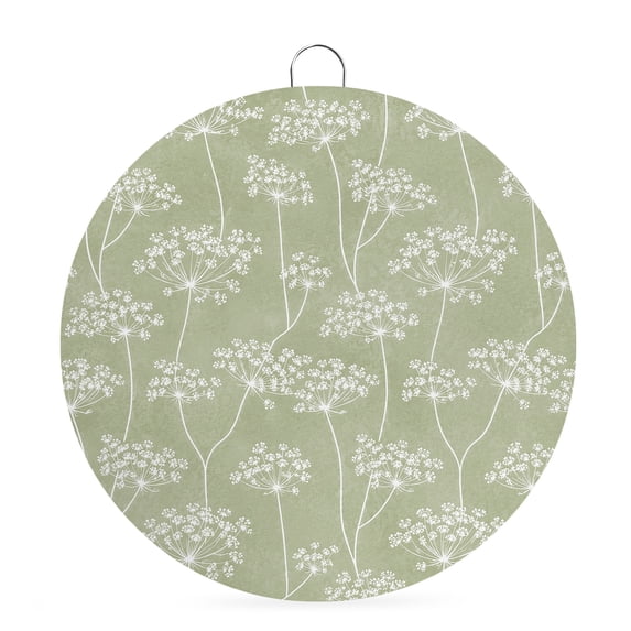 Welcome Sign for Front Door, Sage Green Floral Round Metal Wall Art Wreaths, Rustic Wildflowers Botanical Spring Outdoor Indoor Wall Hanging Sign for Porch Decor Housewarming Gifts 5.9 Inch
