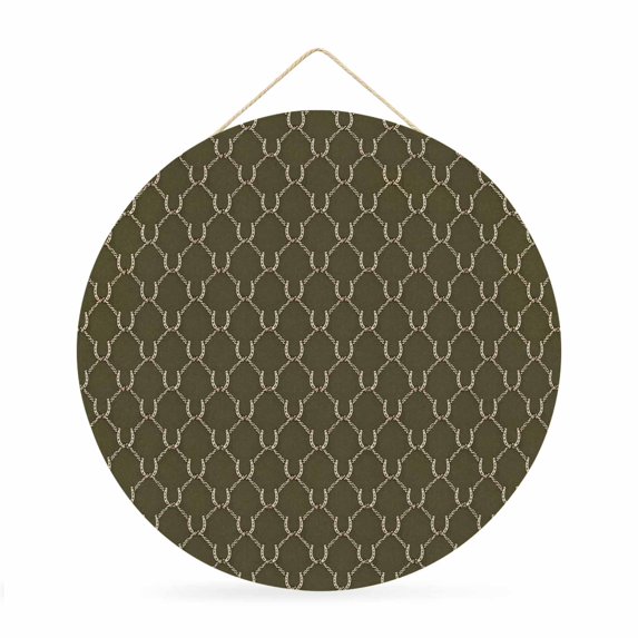 Welcome Sign for Front Door, Sage Green Lattice Round Metal Wall Art Wreaths, Farmhouse Aesthetics Elegant Outdoor Indoor Wall Hanging Sign for Porch Decor Housewarming Gifts 11.8 Inch