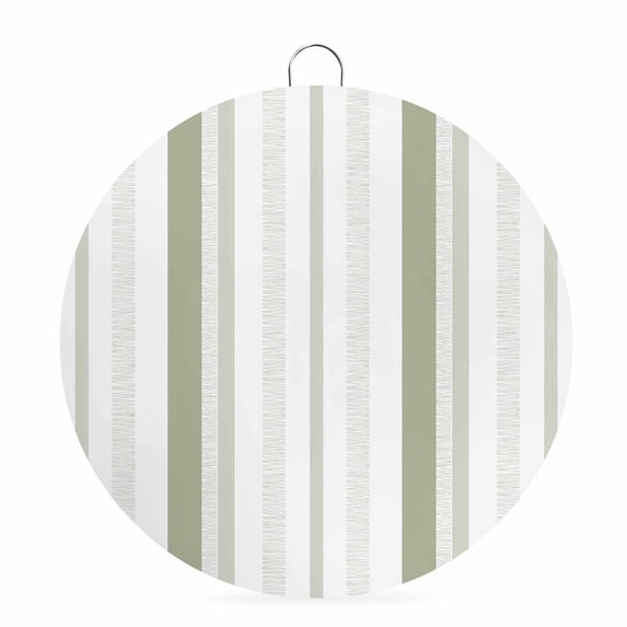 Welcome Sign for Front Door, Sage Green Striped Round Metal Wall Art Wreaths, Modern Minimalist Lines Art Outdoor Indoor Wall Hanging Sign for Porch Decor Housewarming Gifts 7.9 Inch