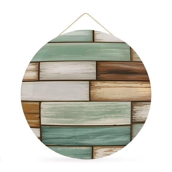 Welcome Sign for Front Door,Sage Green Vintage Round Metal Welcome Front Porch Decor,Brown Retro Farmhouse Elegant Pastoral Wall Hanging Sign for Living Room Kitchen Hallway Housewarming Gift 12''