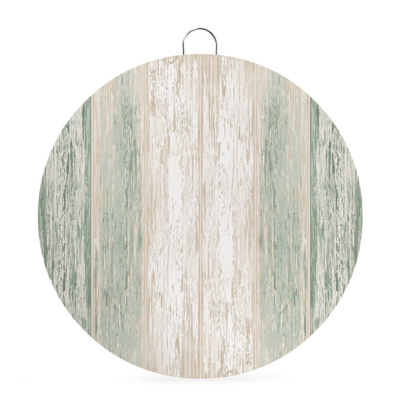 Welcome Sign for Front Door, Sage Green Wooden Round Metal Wall Art Wreaths, Farmhouse Brown Vintage Distressed Outdoor Indoor Wall Hanging Sign for Porch Decor Housewarming Gifts 7.9 Inch