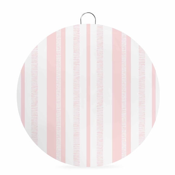 Welcome Sign for Front Door, Simple Vertical Stripes Round Metal Wall Art Wreaths, Modern Minimalist Lines Pink Outdoor Indoor Wall Hanging Sign for Porch Decor Housewarming Gifts 5.9 Inch
