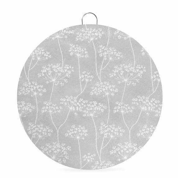 Welcome Sign for Front Door, Spring Dandelion Round Metal Wall Art Wreaths, Retro Farmhouse Wildflowers Rustic Gray Outdoor Indoor Wall Hanging Sign for Porch Decor Housewarming Gifts 7.9 Inch