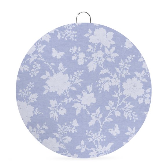 Welcome Sign for Front Door, Spring Floral Round Metal Wall Art Wreaths, Country Farmhouse Flower Texture Purple Outdoor Indoor Wall Hanging Sign for Porch Decor Housewarming Gifts 5.9 Inch