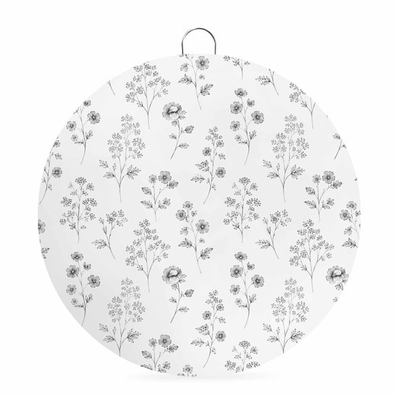 Welcome Sign for Front Door, Spring Floral Round Metal Wall Art Wreaths, Watercolor Wildflowers Country Gray Outdoor Indoor Wall Hanging Sign for Porch Decor Housewarming Gifts 7.9 Inch