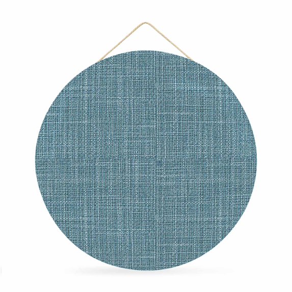Welcome Sign for Front Door, Steel Blue Round Metal Wall Art Wreaths, Rustic Farmhouse Solid Color Outdoor Indoor Wall Hanging Sign for Porch Decor Housewarming Gifts 11.8 Inch