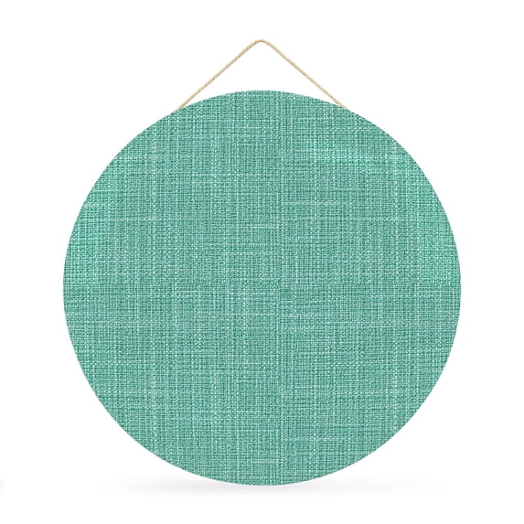 Welcome Sign for Front Door, Teal Green Round Metal Wall Art Wreaths, Rustic Farmhouse Solid Color Outdoor Indoor Wall Hanging Sign for Porch Decor Housewarming Gifts 11.8 Inch