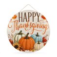 thumbnail image 1 of Welcome Sign for Front Door, Teal Orange Pumpkins Fall Round Metal Wall Art Wreaths, Happy Thanksgiving Maple Retro Outdoor Indoor Wall Hanging Sign for Porch Decor Housewarming Gifts 11.8 Inch, 1 of 8