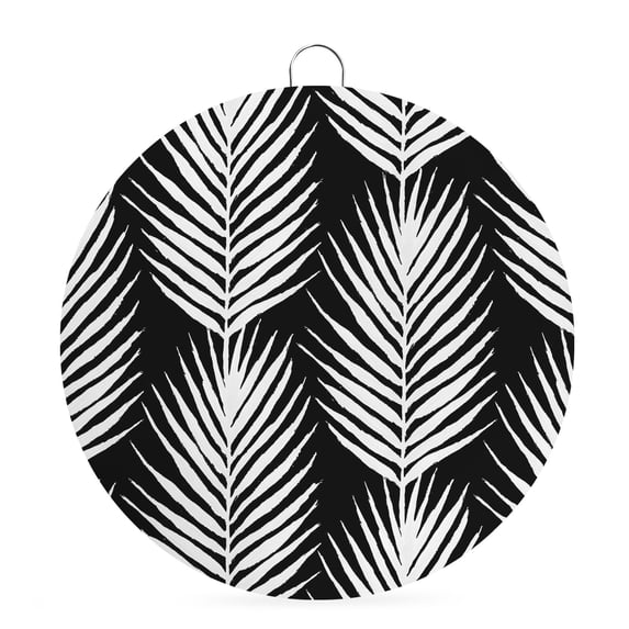 Welcome Sign for Front Door, Tropical Palm Leaves Round Metal Wall Art Wreaths, Black Summer Tree Botanical Plants Outdoor Indoor Wall Hanging Sign for Porch Decor Housewarming Gifts 5.9 Inch