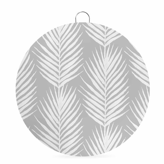 Welcome Sign for Front Door, Tropical Palm Leaves Round Metal Wall Art Wreaths, Gray Summer Tree Botanical Plants Outdoor Indoor Wall Hanging Sign for Porch Decor Housewarming Gifts 7.9 Inch