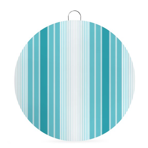 Welcome Sign for Front Door,Turquoise Ombre Stripe Round Metal Welcome Front Porch Decoration,Farmhouse Simple Striped Entryway Wall Hanging Sign for Living Room Kitchen Hallway Housewarming Gift 6''