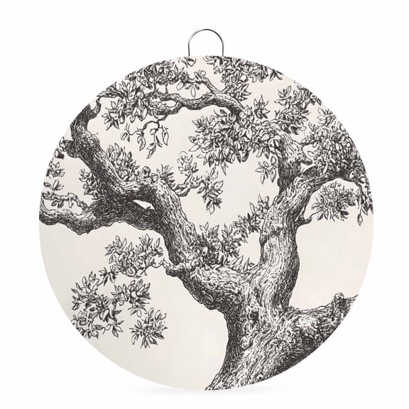 Welcome Sign for Front Door, Vintage Botanical Round Metal Wall Art Wreaths, Antique Foliage Tree Rustic Outdoor Indoor Wall Hanging Sign for Porch Decor Housewarming Gifts 5.9 Inch