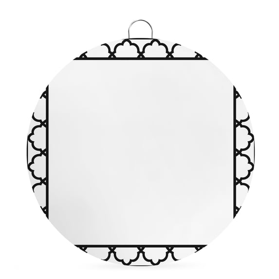 Welcome Sign for Front Door, White Morocco Round Metal Wall Art Wreaths, Modern Tile Geometric Middle Century Outdoor Indoor Wall Hanging Sign for Porch Decor Housewarming Gifts 7.9 Inch