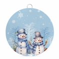 thumbnail image 1 of Welcome Sign for Front Door,Winter Blue Snowman Christmas Round Metal Welcome Front Porch Decoration,Snowflake Xmas Tree Wall Hanging Sign for Living Room Kitchen Hallway Housewarming Gift 6'', 1 of 9