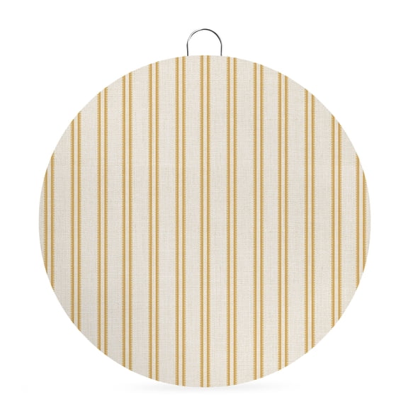 Welcome Sign for Front Door, Yellow Lines Round Metal Wall Art Wreaths, Modern Vertical Striped Farmhouse Vintage Outdoor Indoor Wall Hanging Sign for Porch Decor Housewarming Gifts 5.9 Inch