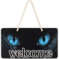 thumbnail image 1 of Welcome Sign Hello Front Door Sign,Hanging Welcome Sign for Farmhouse porch Summer Welcome Sign Front Door Decoration-Cat Blue Eyes, 1 of 7