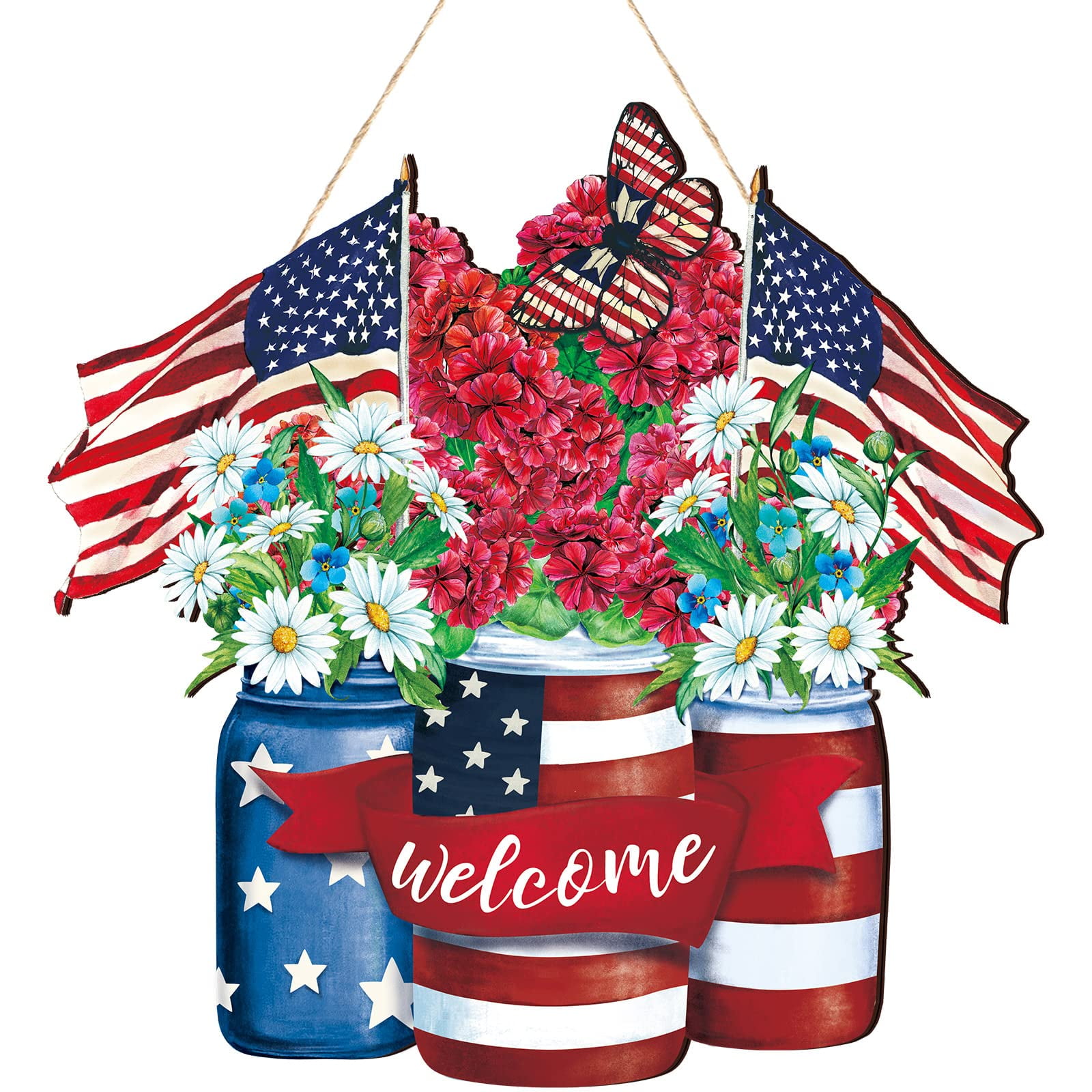 Sign Independence Day YPF5 Door Sign Wooden Farmhouse Home Sign