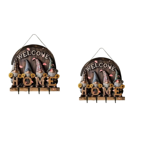 Wall Moount Rack Welcome Sign Key Rack Wall Mount, Farmhouse Wooden Key Holder with 4 ...